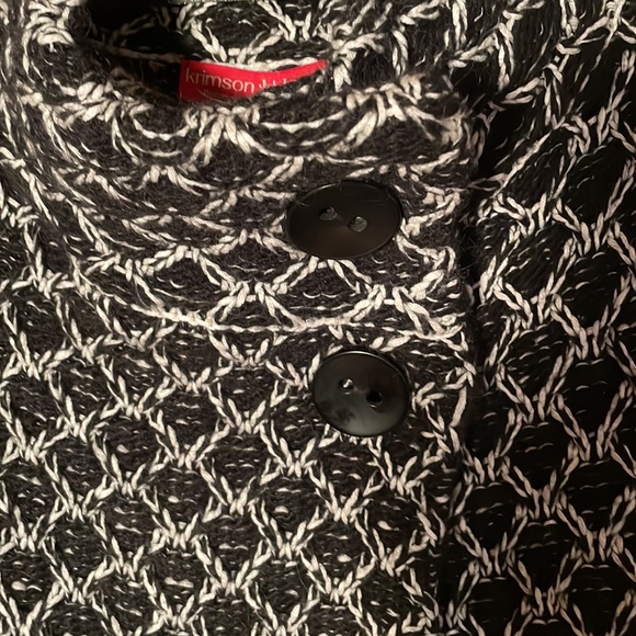 Krimson Klover Midnight Sun Button Cardigan in BLACK AND WHITE. Size Small - Picture 3 of 10